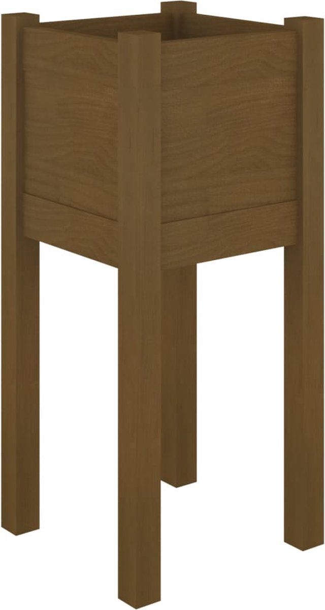 vidaXL Plantenbak 31x31x70 cm massief grenenhout honingbruin