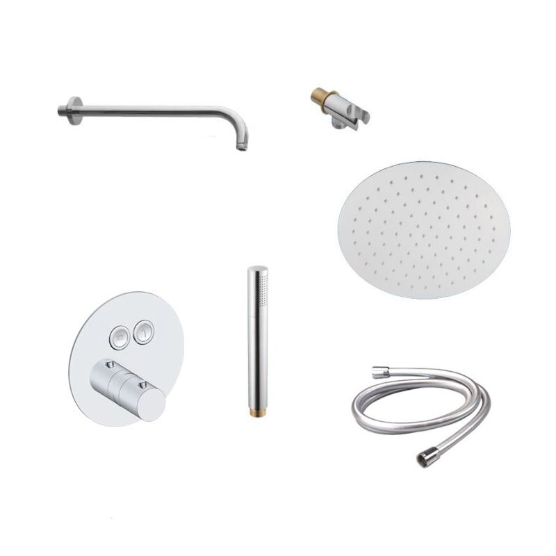 Inbouw Regendouche Chroom Messing Rond 30 cm Push Control