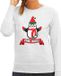 Bellatio Decorations Foute Kersttrui/sweater dames - free hugs - grijs - pinguin XS