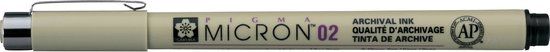 Sakura Pigma Micron 02 Fineliner - 0.3mm - Zwart