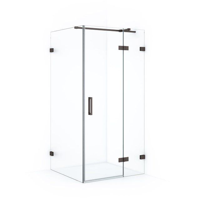 Maxaro Douchecabine Diamond 100x90cm Zwart Metaal Draaideur