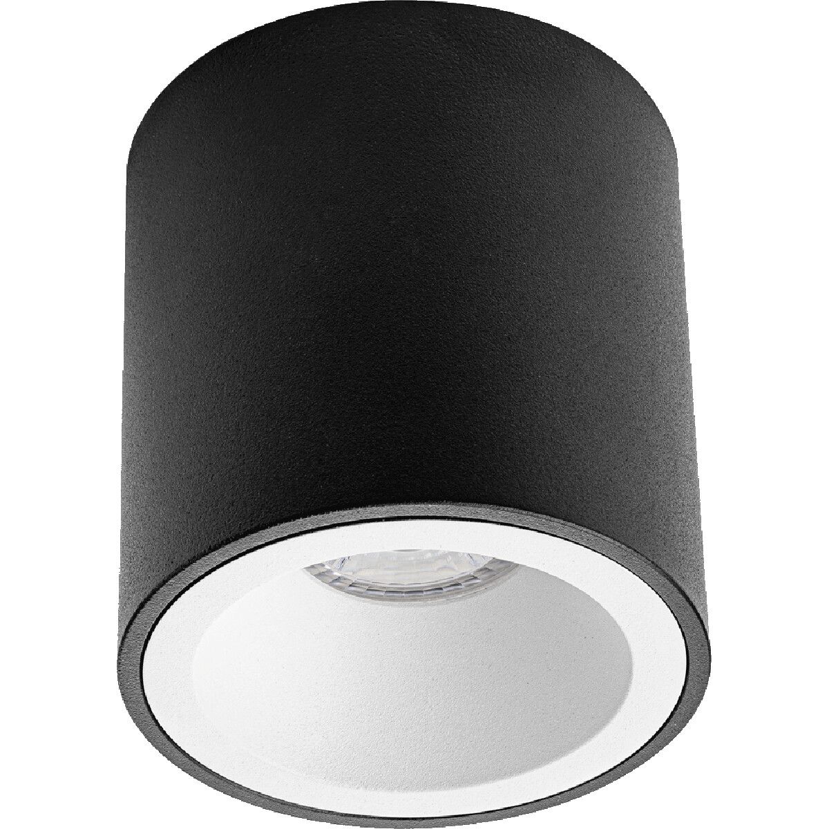 BES LED Opbouwspot GU10 Pragmi Cliron Pro - Rond - Mat Zwart/Wit - Ø90mm