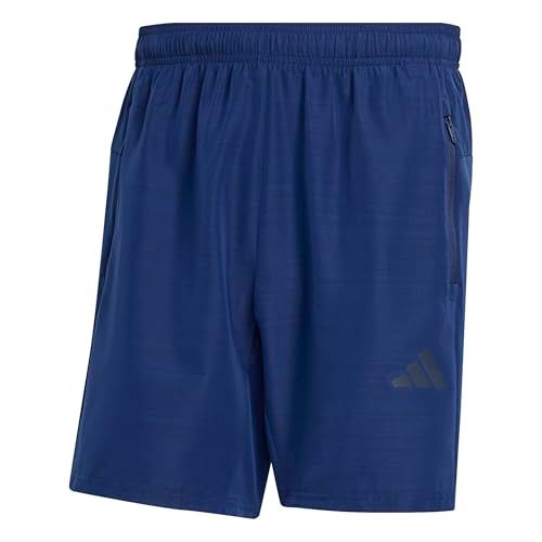 adidas heren Workout Essentials Base Melange Woven Short Shorts, DARK BLUE MELANGE, XS 7 inch