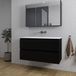 Saniclass Chaci Badkamermeubelset - 100x46x55cm - keramische wastafel wit - 1 wasbak - zonder kraangaten - 2 lades - spiegelkast - mat zwart