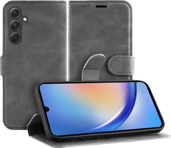 Cazy Premium Wallet Hoesje Samsung Galaxy A34 - Grijs