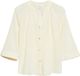s.Oliver Blouse V-hals Driekwart Mouw Katoen Lichtbeige