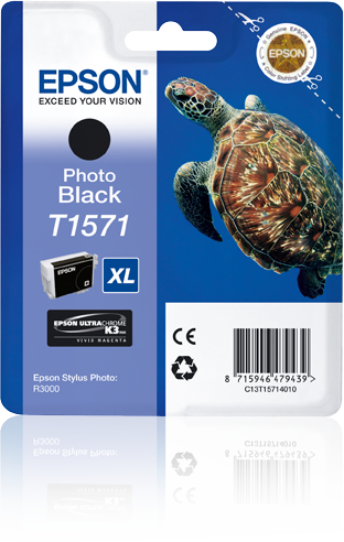 Epson Turtle T1571 Photo Black single pack / foto zwart