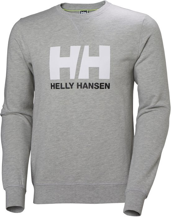 Helly Hansen Logo Crew Sweater Heren Sporttrui - Maat L - Mannen - grijs/zwart/wit