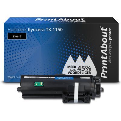 PrintAbout Huismerk TK-1150 Zwart Toner | Compatibel met Kyocera ECOSYS M2135dn, M2635dn, M2735dw, P2235D, P2235dn, P2235dw | 3500 pagina's