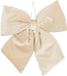 Mica Decorations Kerst strik ornament - creme - 30 x 34 cm - polyester velvet