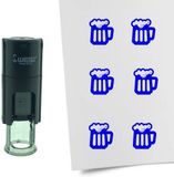 CombiCraft Stempel Bier 10mm rond - blauwe inkt
