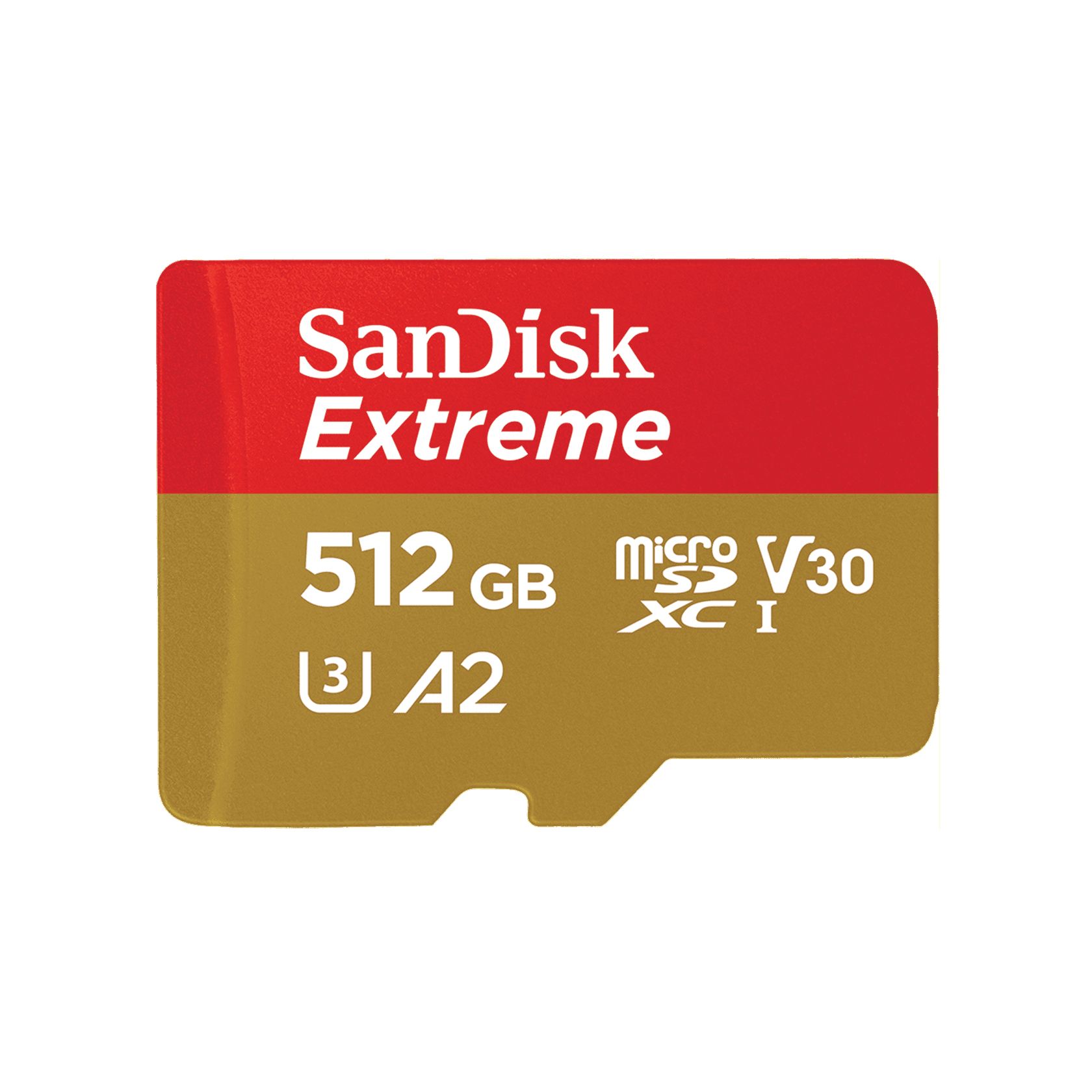 SanDisk Extreme 512GB MicroSDXC - UHS-I, Class 10, V30, A1 - Includes SD Adapter