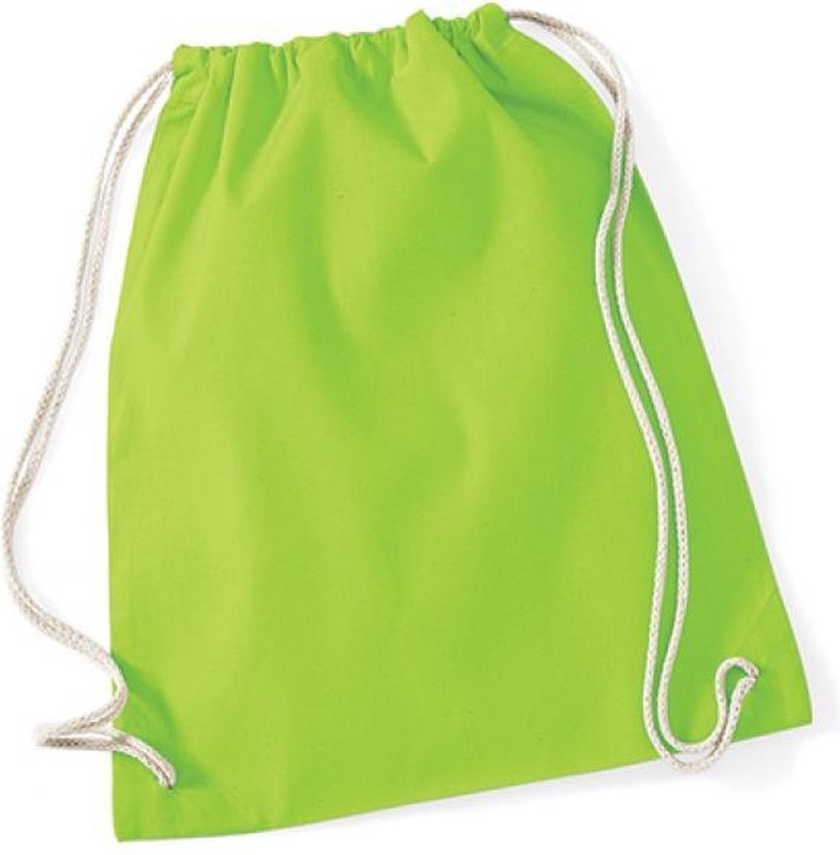 Westford Mill Uniseks Katoen Gymsac - Accessoire Opslag Sportschool Weekendtas - Limoen groen