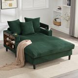 MODFU Loungebank met Opbergruimte, USB-aansluiting, LED-verlichting en Bekerhouders - Smaragdgroen