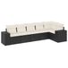 VidaXL Loungeset 7-delig avec coussins, poly rotin, noir