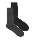 JACK & JONES Jac Premium Socks Noos herensokken, 2 paar, Zwart/verpakking: donkergrijs gemêleerd