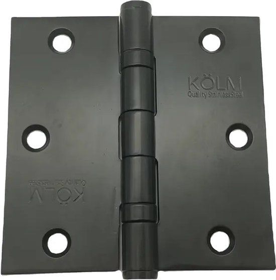 Zwart Scharnier 75x75mm - Vast Pen - Deurscharnier - Mat Zwart - Voor Buiten