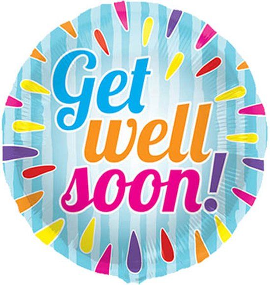 Folat Folieballon Get Well Soon Meerkleurig 45 cm