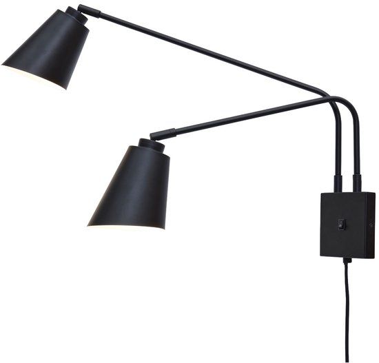 it's about RoMi Bremen Wandlamp - Zwart - 130x60x49cm - 2L - E27 - Metaal