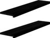 vidaXL - Vensterbanken - 2 stuks - 110x30x2 cm - massief eikenhout - bruin-zwart