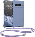 kwmobile telefoonhoesje geschikt voor Google Pixel 7 Pro - Hoesje van siliconen met telefoonkoord - In lavendel