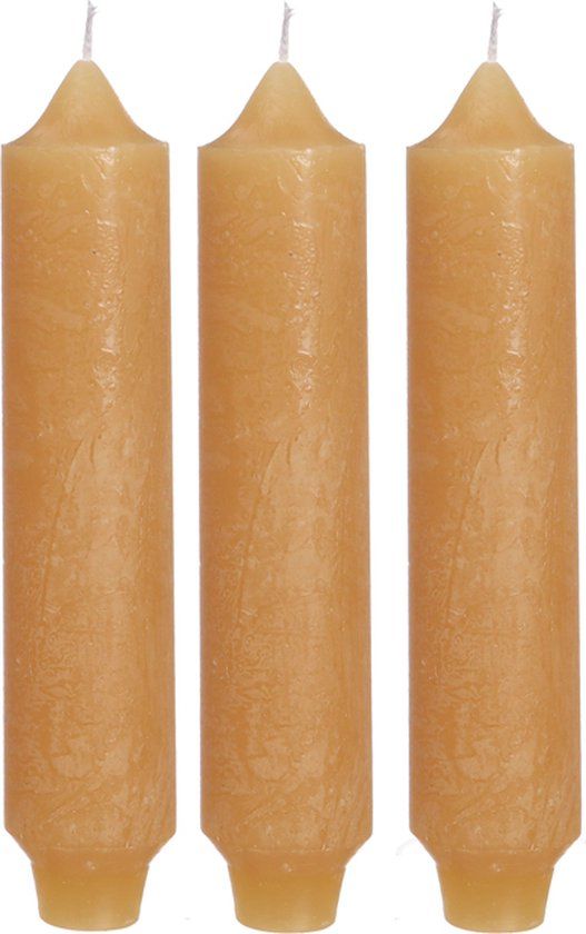 Hortus Palermo kaarsen set 3 stuks dia. 3.5 x H 17 cm honing