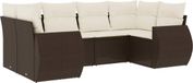 vidaXL 6-delige Loungeset met kussens, polyrattan, bruin
