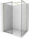 Mexen Kioto paroi de douche Walk-in 160 x 80 cm, cadre noir, or brossé