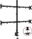 vidaXL Monitorbeugel VESA 75/100 mm Zwart Staal