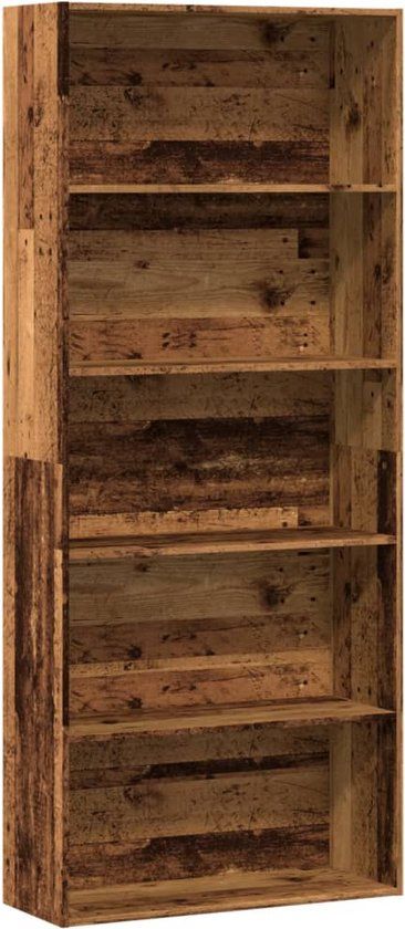vidaXL Boekenkast 80x30x189 cm bewerkt hout oud houtkleurig