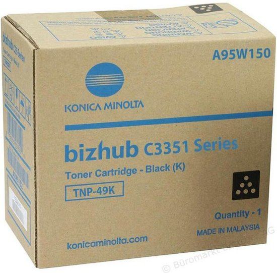 Konica Minolta TNP49K Black Toner Cartridge - Compatible with Bizhub C 227, 287 - 13000 Page Yield