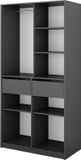 Vicco Elmo Garderobe – 100 x 200 cm met 2 laden Antraciet