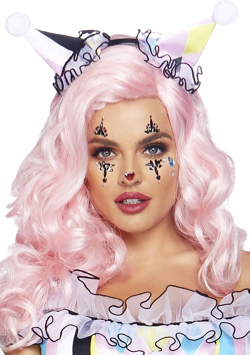 Leg Avenue Carnaval Harlequin face jewels sticker, Onesize (Multicolor)