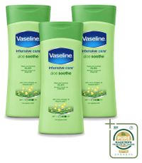 Vaseline 3 x Lotion pour le corps Aloe Soothe - 400 ml - Pack économique - 3 pièces
