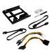 Unykach Dual SD-adapterset voor 2,5 inch harde schijven op 3,5 inch schacht, met 4 SATA-voedingen, kabels en accessoires