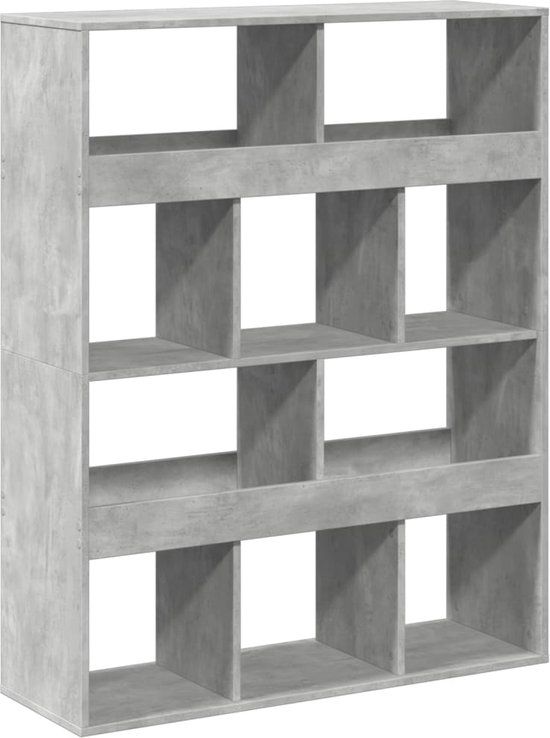 vidaXL Kamerscherm 100x33x125,5 cm Bewerkt Hout Betongrijs