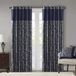 Aubrey Jacquard Rod Pocket Valance Classic Elegant Silk Paisley Valances for Windows 50X18", Blue