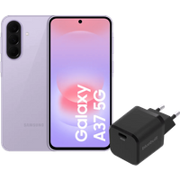 Samsung Galaxy A37 128GB Roze 5G + BlueBuilt Oplader met Usb C Poort 45W Zwart