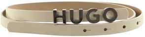 HUGO Leren Riem Zula Leather Belt 1,5 cm W70 Cream White Crème