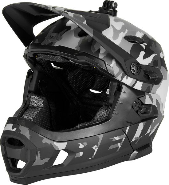 Bell Super DH MIPS MTB fietshelm - blauw | lime groen - Maat M
