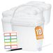 Omgoods - 10 White Polypropylene Buckets - 5.4 L - Stackable Food Containers