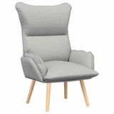 vidaXL - Fauteuil - Wolkgrijs - Stof - en - multiplex