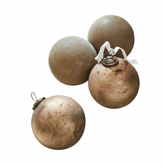 LOBERON Kerstversiering set van 4 Ophraine bruin/koper