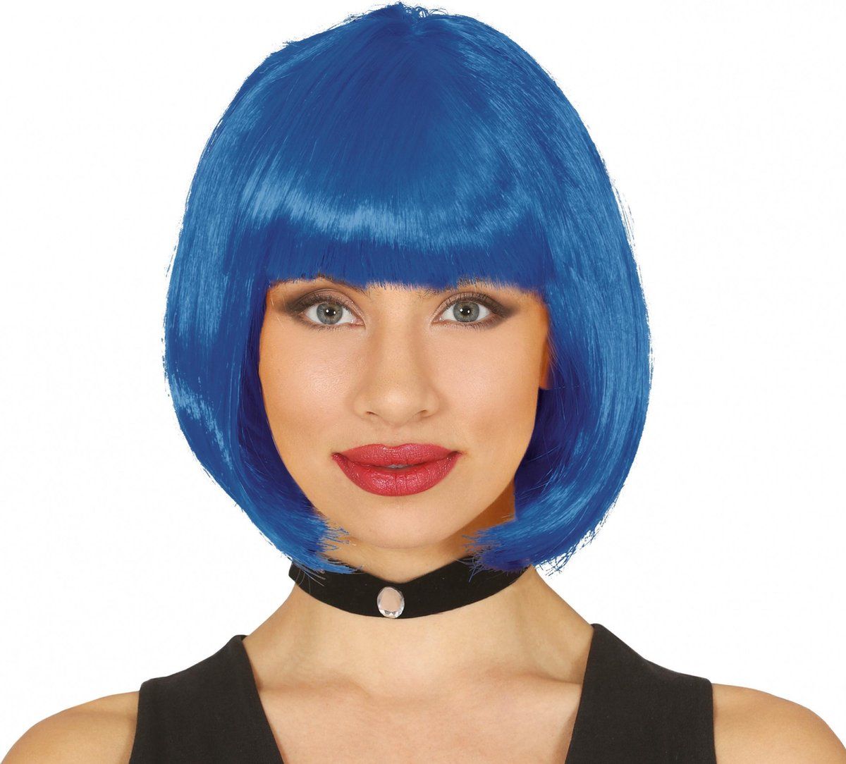 Fiestas Guirca Verkleedpruik Boblijn Synthetisch Blauw One-size