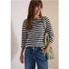 Basic shirt met boothals en strepen