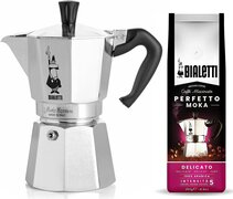 Bialetti Moka Express 4 kops + Delicato gemalen koffie 250gr