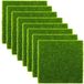 Merkloos Kunstgras mat miniatuur gazon - Groen - 15 x 15 cm - 8 stuks - Poppenhuis decoratie miniatuurtuin