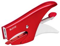 Leitz WOW Niettang, Rode Niettang, Capaciteit van 15 Vellen, Ergonomische Metalen Behuizing, Inclusief 1000 x N° 8 Nietjes, 55472026