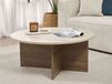 Soleto Table basse Ø 90 cm travertin/noyer