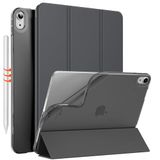 MoKo Case for iPad Air 11 inch M4/M3/M2 2026/2025/2024, grijs | for iPad Air 5th/4th Generation 10.9" 2022/2020, Translucent Soft TPU Back Cover, Protective Folio Case, Auto Wake/Sleep